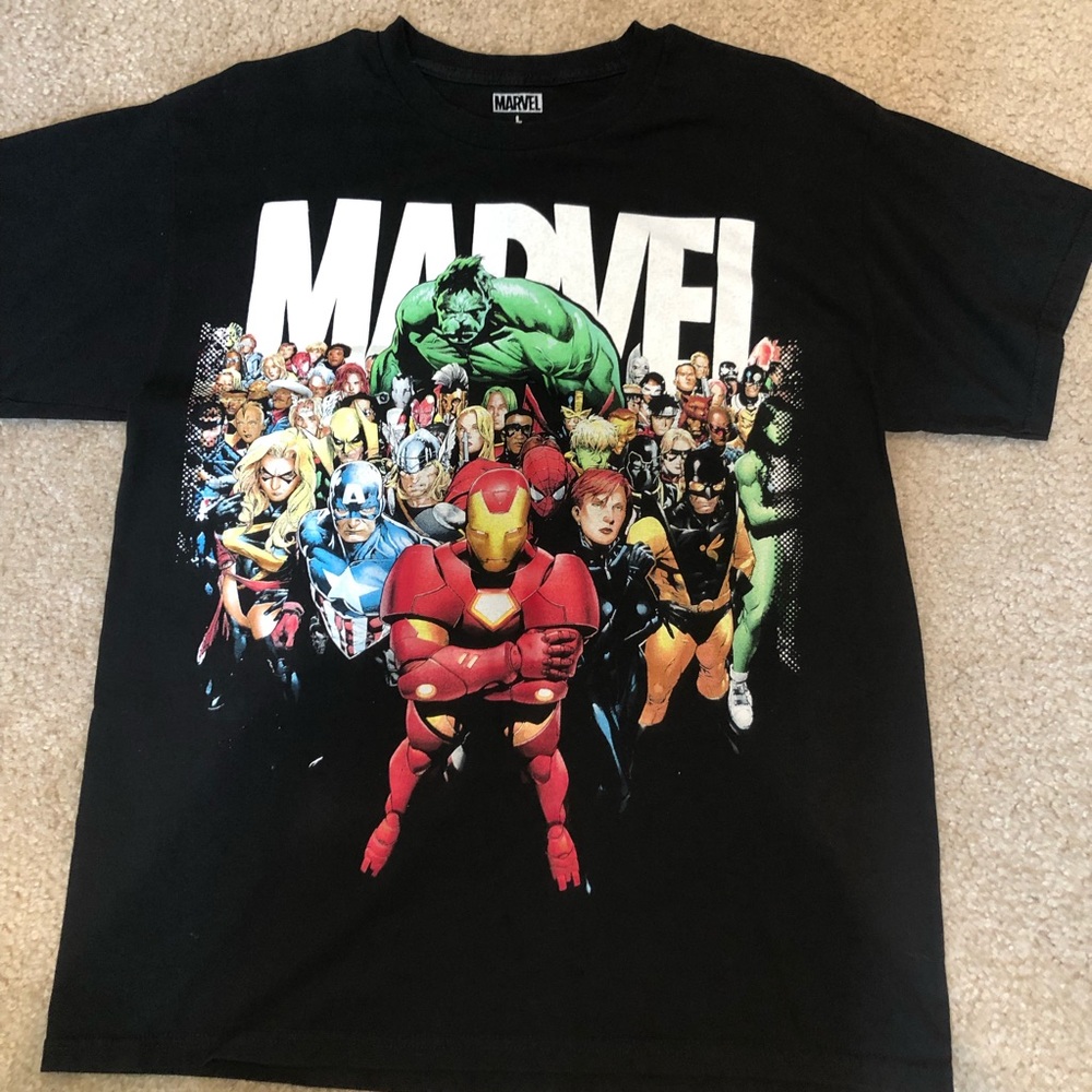 Marvel Mens Comic Superhero T-Shirt Sz Large